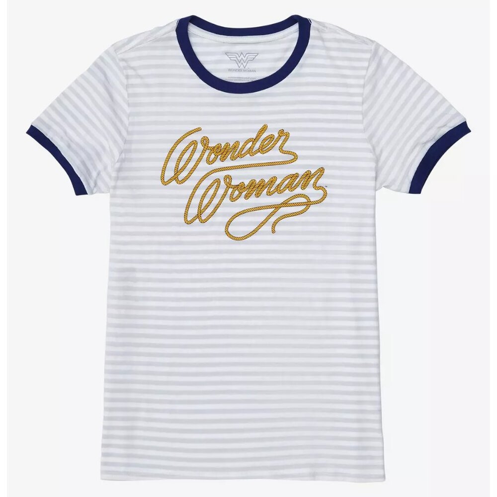 DC Comics Wonder Woman Lasso of Truth Striped Women's Ringer T-Shirt - BoxLunch